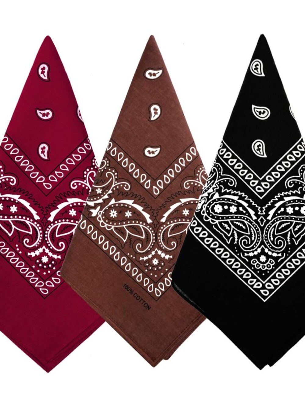 Large Soft Cotton Bandanas Pack for Men & Women 22 x 22 inches